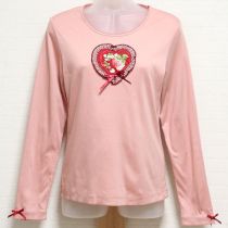 ピンクメリーストロベリーハートモチーフTシャツ【3(M)】