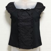 黒エンブロイダリーレース使いカットソー【M】