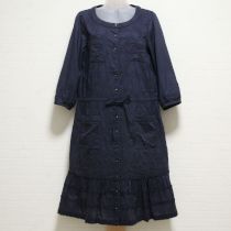 紺ペイズリー刺繍ワンピース【3(9号)】