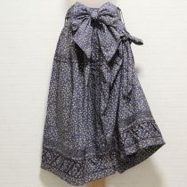 パープル系葉と小菊パッチワークスカートサッシュ付き