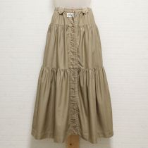 ベージュ切替えスカート