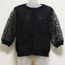 黒カメリア&ロゴレースブラウスカーディガン