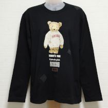 黒セーターテディプリント長Tシャツ【3(M)】