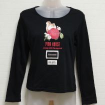 黒アップルブロッサムptパッチ付きTシャツ【3(M)】