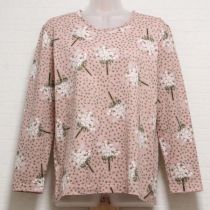 ピンククローバープリント長Tシャツ