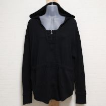黒フラワーモチーフシルク混ニットパーカー【3(9号)】