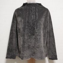 グレーベルベットモックネックカットソー【3(9号)】