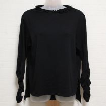 黒袖シャーリングモチーフ付きカットソー【3(9号)】
