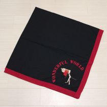 黒×赤オーナメント刺繍ストール