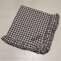 茶系ブロックチェックネルストール