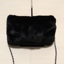 黒ファーリボン2WAYバッグ