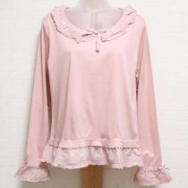 ピンクローンフリルカットソー【4(L)】