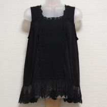 黒レース使いノースリカットソー