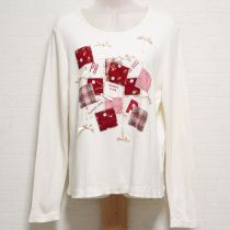 生成サテンリボン&苺パッチ長Tシャツ【4(L)】