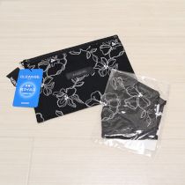 黒フラワー刺繍マスク&ポーチ