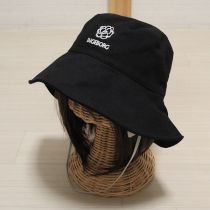 黒カメリアロゴ刺繍バケットハット