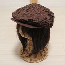 こげ茶フリルハンチング帽