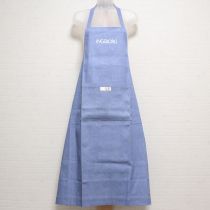 水色ロゴプリントデニムエプロン