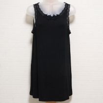 黒レース&モチーフ付きカットソーチュニック【11号】