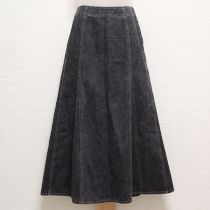 黒デニム切り替えスカート