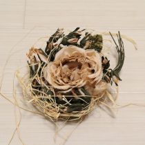藁付き薔薇コサージュ
