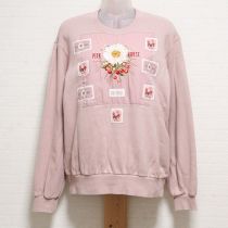 ピンク雛菊とさくらんぼゼッケントレーナー