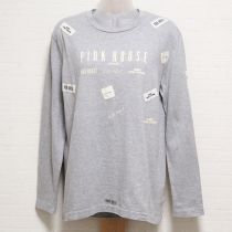 グレーワールドロゴ長Tシャツ【L】