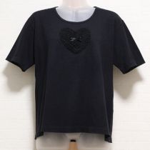 黒ハートピコフリルTシャツ