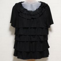 黒段々フリルカットソー【11号】