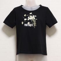 黒マーガレットブーケTシャツ