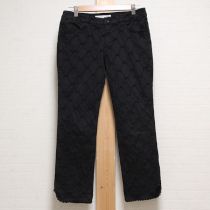 黒リボン格子刺繍パンツ【4(L)】