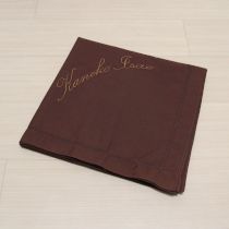 茶綿ブロードロゴ刺繍ストール
