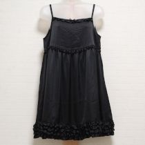 黒フリルサテンキャミチュニック