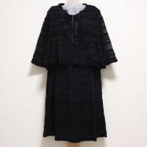 黒ストレッチレースワンピース&カーディガン【11号】