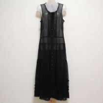 黒ドットチュールオーバーワンピース