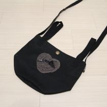 黒ハートピコフリル2WAYバケツバッグ