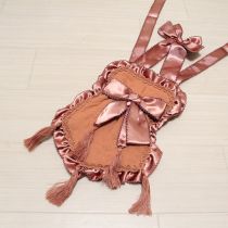 オレンジサテン使いキルティング瓢箪ポシェット