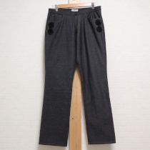 黒レースモチーフ付きストレッチパンツ【11号】