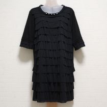 黒段々フリルカットソーチュニック【4(11号)】