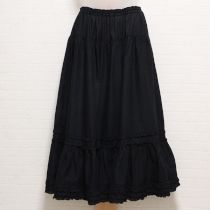 黒裾フリルローンミディスカート