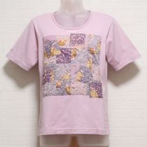 パープルブルーミングテディパッチワークTシャツ【L】
