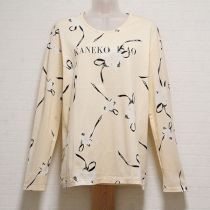 クリームくちなしリボン長Tシャツ
