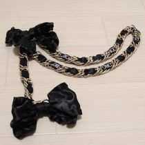 黒リボンモチーフチェーンベルト