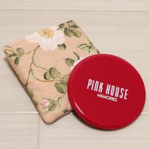 ピンクいぬい薔薇ケース付きミラー