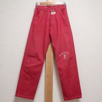 赤ワールドロゴデニムパンツ【M】