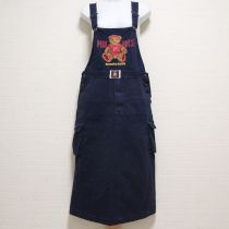 紺セーターくま刺繍ジャンパースカート