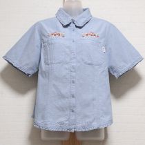 水色ストロベリー刺繍ブラウス【4(L)】