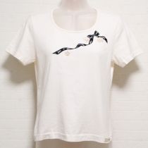 生成リボンカメリア刺繍Tシャツ【M】