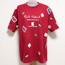 赤ベースボールパッチ使いTシャツ【M】