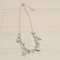 シルバー貝殻チャームネックレス